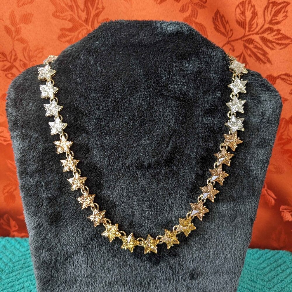 SOLD Betsey Johnson Glitter Stars Statement Necklace